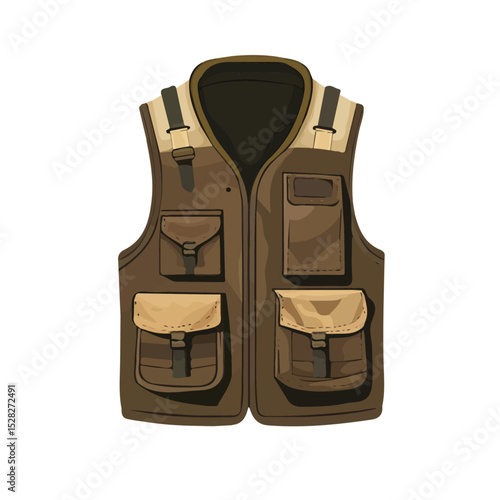Vest 2D flat vector illustration, isolated on a white background.