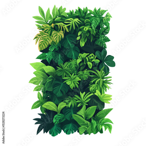 Vertical Garden vector 2D flat illustration, isolated on a white background.