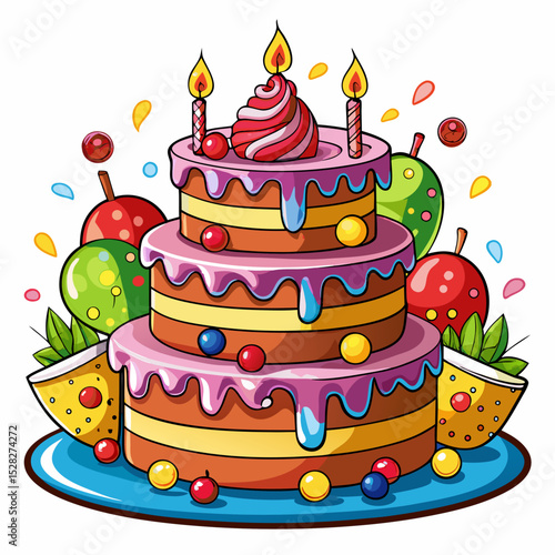 birthday cake vector illustration