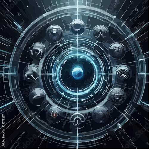 Wallpaper Mural 
the mystical circle of signs in digital art 78 Torontodigital.ca