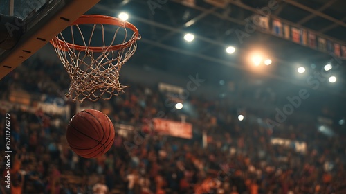 Basketball A perfectly-placed shot into the net