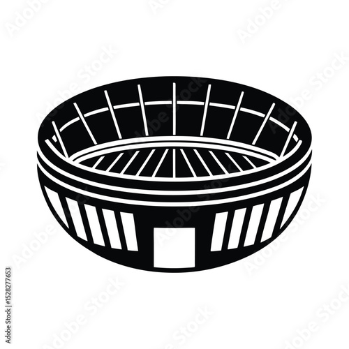 Stadium silhouette vector art illustration