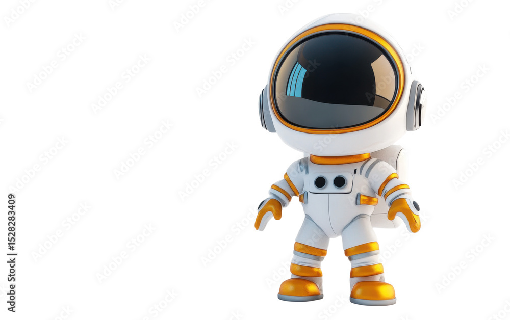 Cartoon astronaut is standing on a white background Cartoon astronaut is standing on a white background