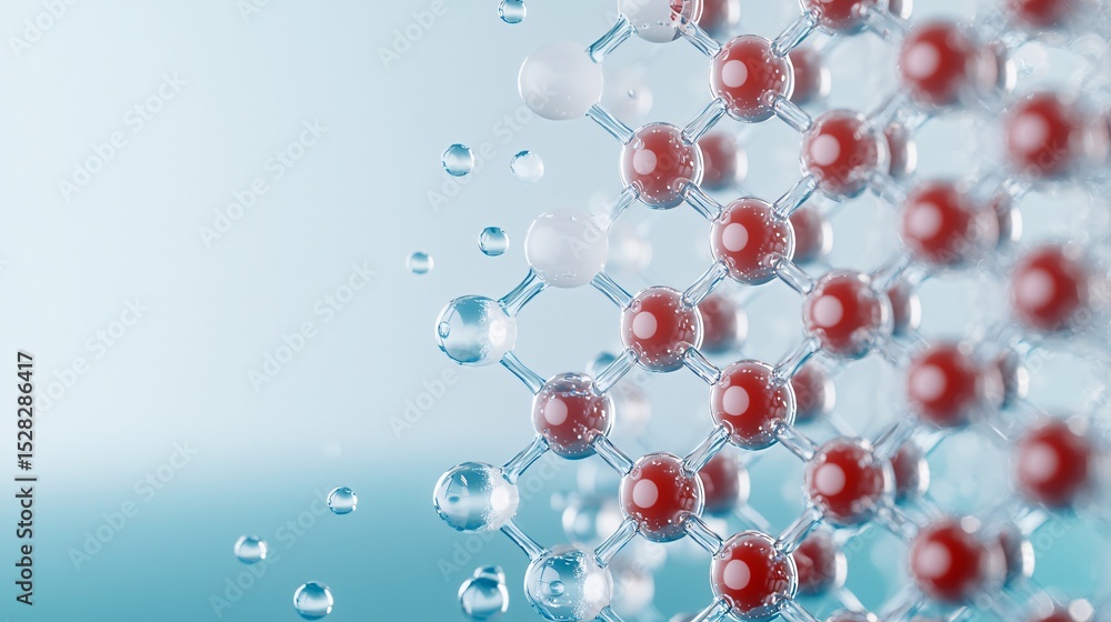 A hyper-realistic molecular animation still showing lipid molecules self-assembling into a bilayer membrane in aqueous solution, with water molecules mingling at interface A hyper-realistic molecular animation still showing lipid molecules self-assembling into a bilayer membrane in aqueous solution, with water molecules mingling at interface