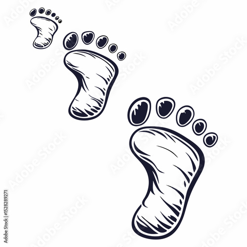 leg footprint icon isolated on white background vector illustration.