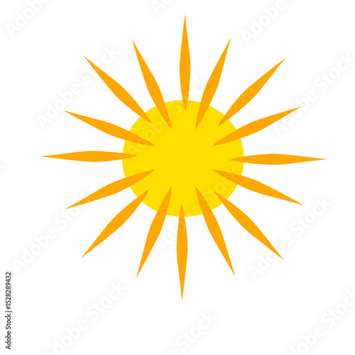 Radiant solar burst: A stylized golden sun with dynamic spiky projections