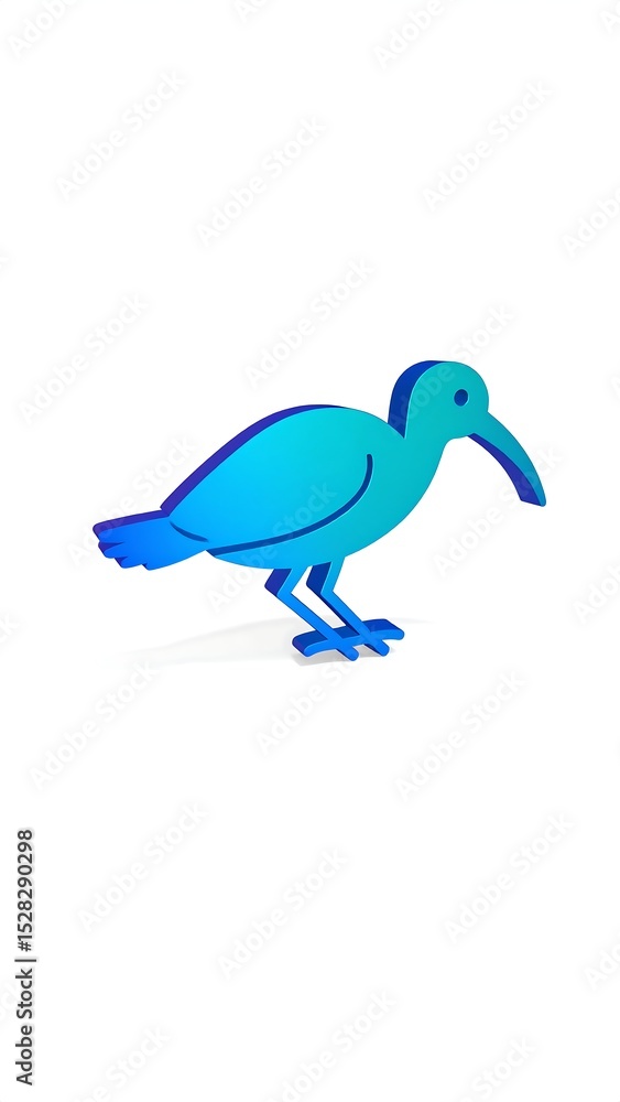 Obraz premium Blue Bird Isometric Illustration.