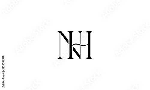 NH initial letters, monogram logo