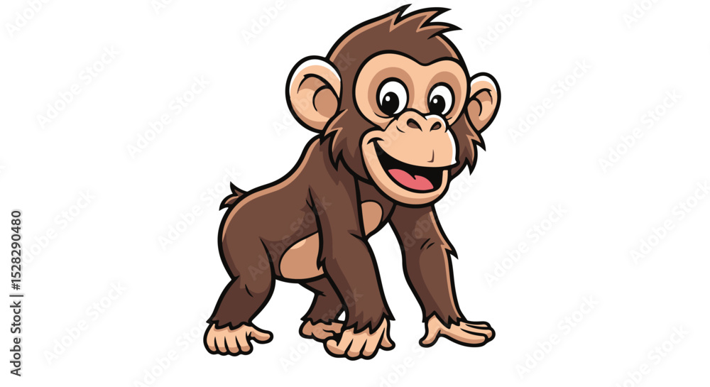 Obraz premium A cute cartoon monkey