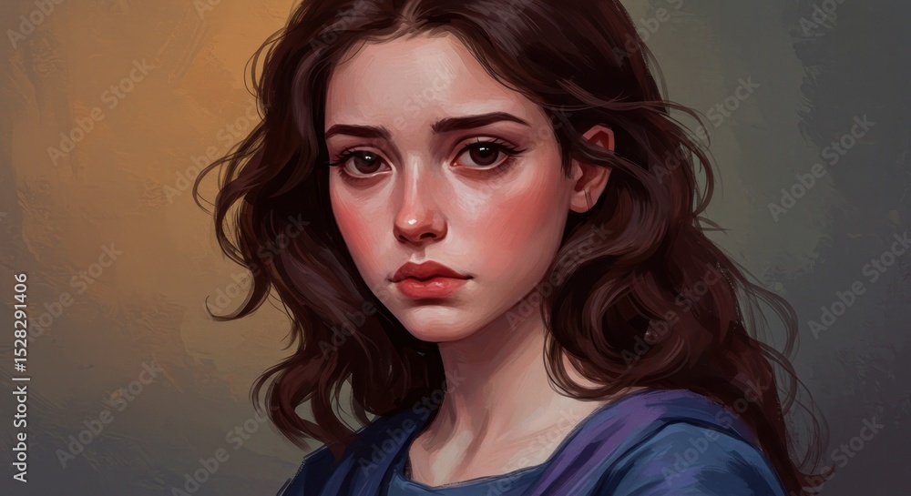 Fototapeta premium Portrait of a young woman contemplating