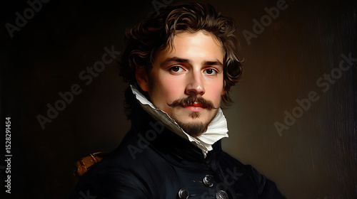 Portrait of a Handsome Man in 17th Century Attire