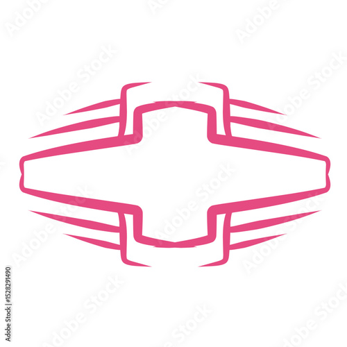 Abstract stylized auto insignia on a black backdrop conveying speed and power