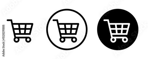 Shopping cart icon set Vector illustration.