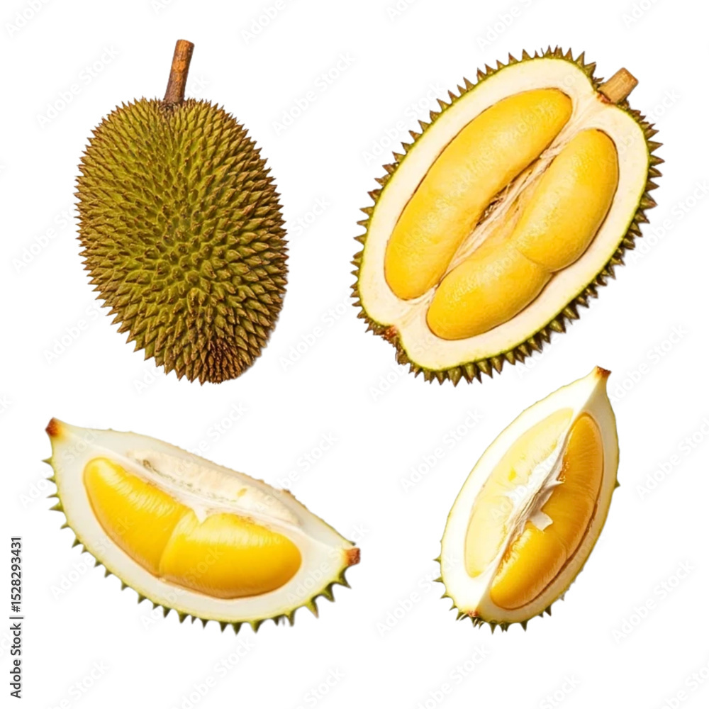 Fototapeta premium Durian isolated icon set with no background design element 