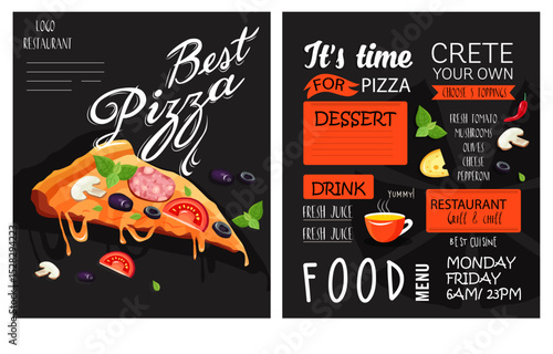 Pizza menu card design
