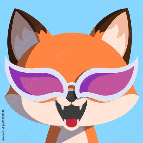the ilustration of fox with glasses 