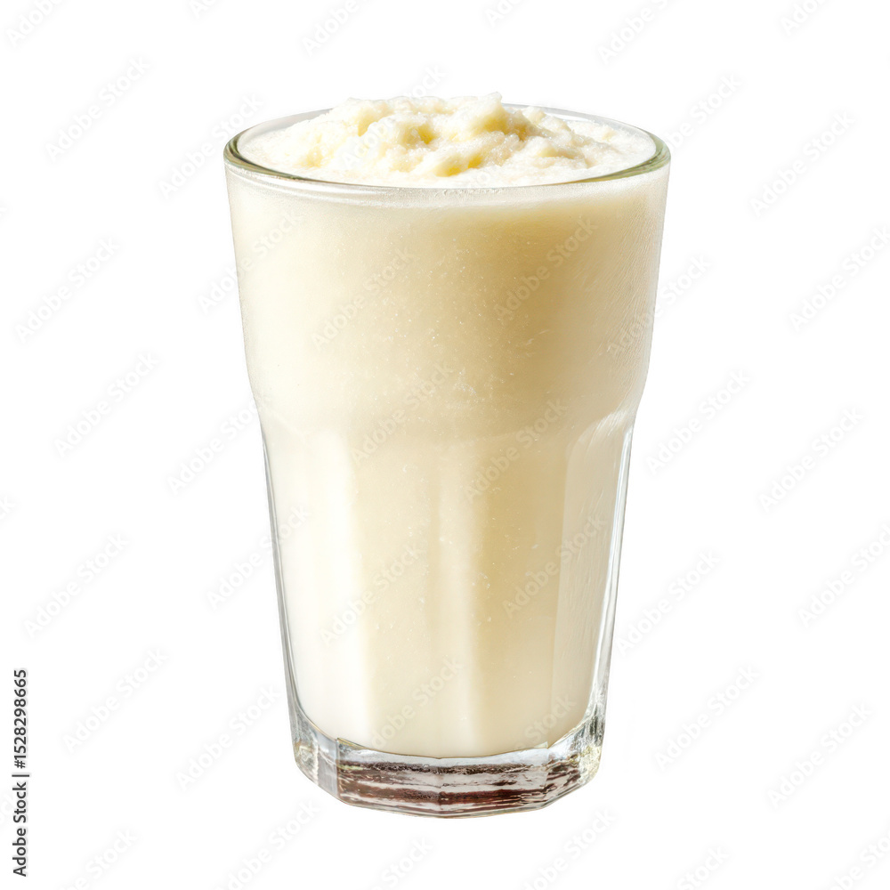 Creamy milkshake in a glass refreshing drink summer beverage, isolated on transparent background, perfect cutout, PNG Creamy milkshake in a glass refreshing drink summer beverage, isolated on transparent background, perfect cutout, PNG