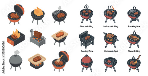 Bbq grill techniques illustrated: direct, indirect, smoking, and more