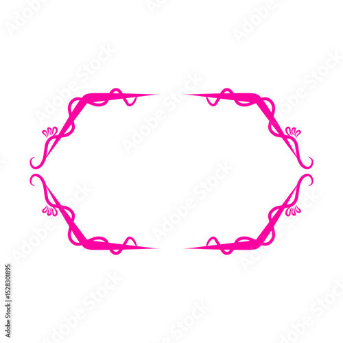 Elegant floral frame with vibrant pink hues on a contrasting backdrop