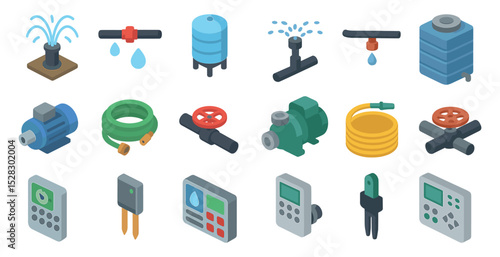 Water irrigation equipment and tools set for efficient garden management