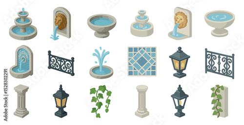 Elegant outdoor garden elements and decorative designs for landscaping inspiration