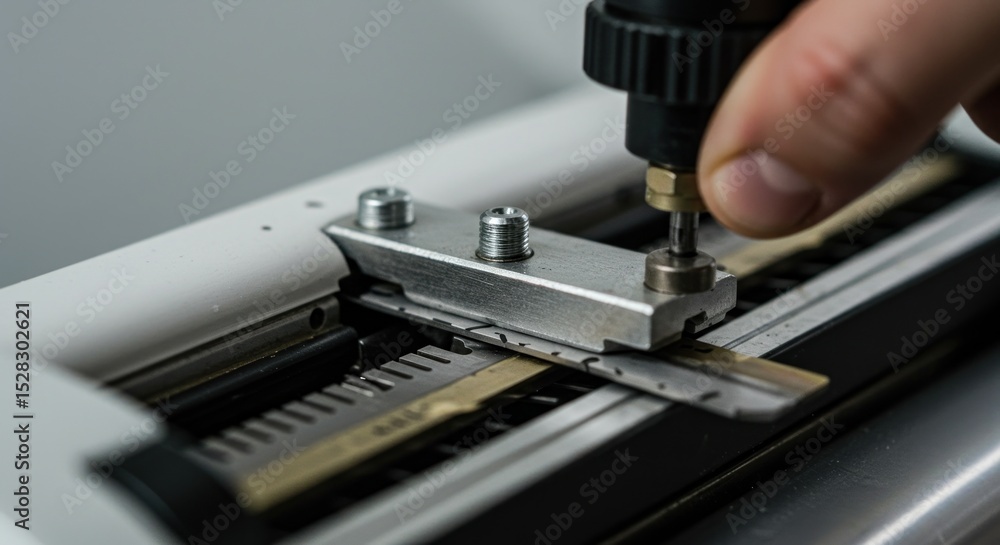 Fototapeta premium Hand using precision device close up