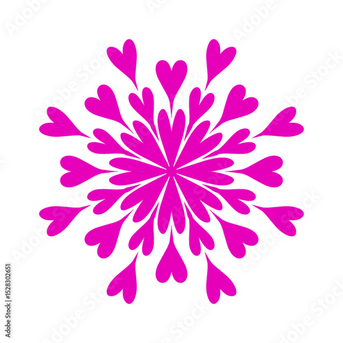 Radiant heart blossom: A bold magenta floral arrangement against darkness
