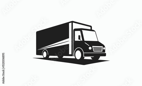 Delivery truck icon, set of black first shipping delivery truck icon vector silhouettes 
