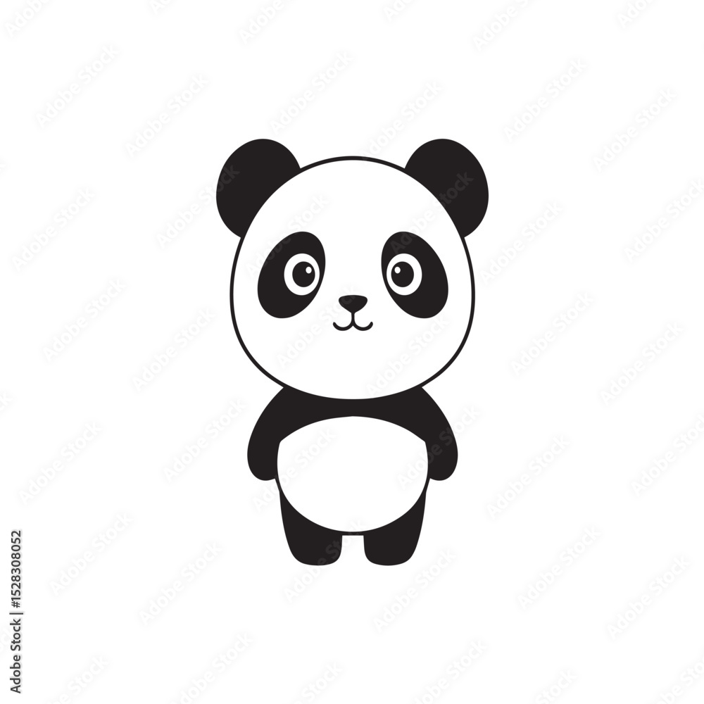 Naklejka premium Cute cartoon panda bear illustration