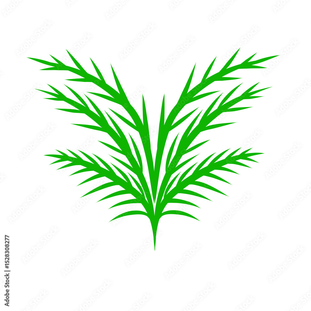 Symmetrical green foliage illustration against a stark black backdrop design Symmetrical green foliage illustration against a stark black backdrop design