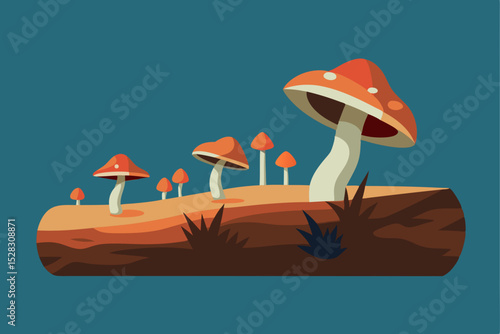 Set of 7 mushroom icons vector