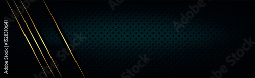 Black perforated background texture with black holes and glow