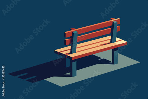 Vector illustration of a wooden bench