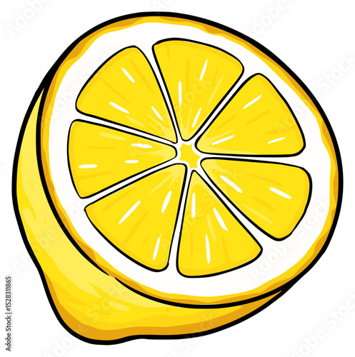 slice of lemon isolated on white