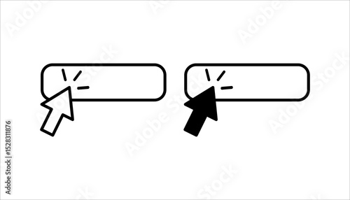 Click here empty banner icon in flat style. Ecommerce vector illustration on isolated background. Shopping button sign business concept.
