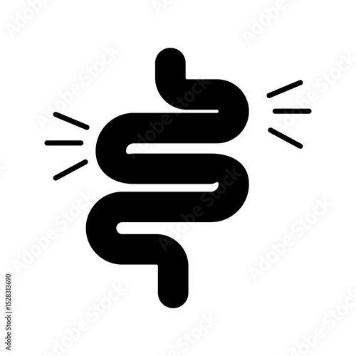 Gut constipation icon design, Intestines icon, symbol of digestion system flat style vector illustration, color editable.
