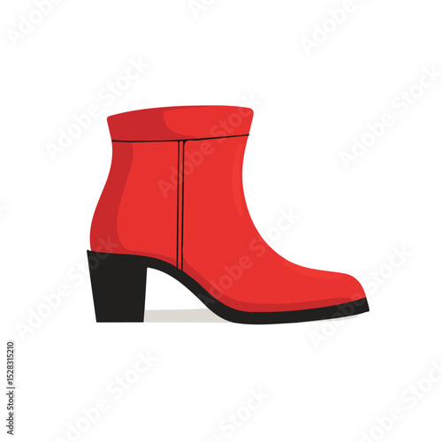 Ankle Boots 2D flat vector illustration, isolated on a white background.