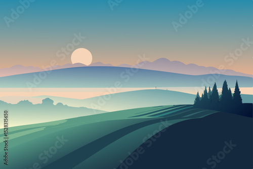 sunset in the mountains