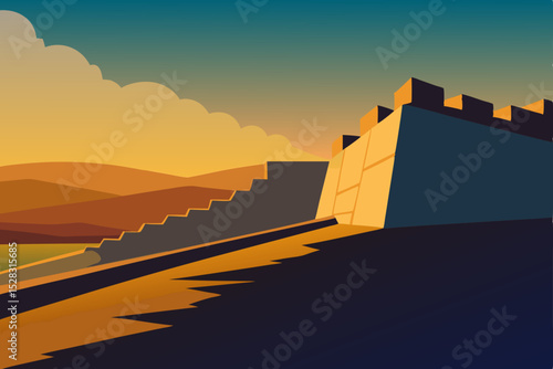 sunset over the city
