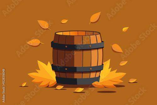 wooden barrel with a barrel
