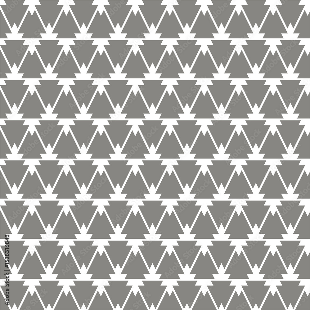 seamless geometric pattern with triangles, continuous zig-zag or chevron-like effect, horizontal rows, pointing both upwards and downwards, repeating motif of interconnected triangles or arrowheads. seamless geometric pattern with triangles, continuous zig-zag or chevron-like effect, horizontal rows, pointing both upwards and downwards, repeating motif of interconnected triangles or arrowheads.