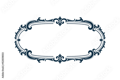 Ornate Vintage Decorative Frame with Flourishes and Dotted Design