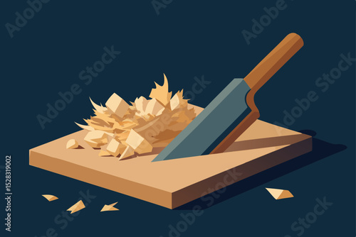 wood shavings on white background