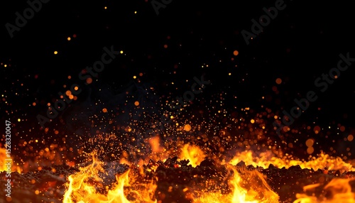 Fiery Embers with Sparks, and Night.