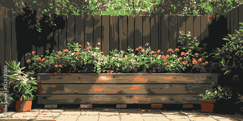 Creative DIY pallet planter filled with vibrant flowers in a serene garden setting