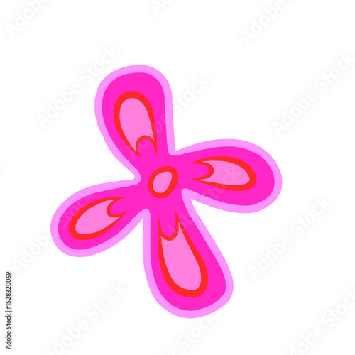 Abstract floral design with vibrant pink hues against a dark background