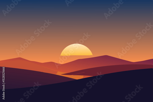sunset in the mountains