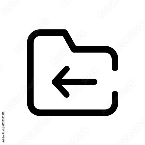 Outline folder icon with an arrow pointing left indicating moving or returning to a previous location