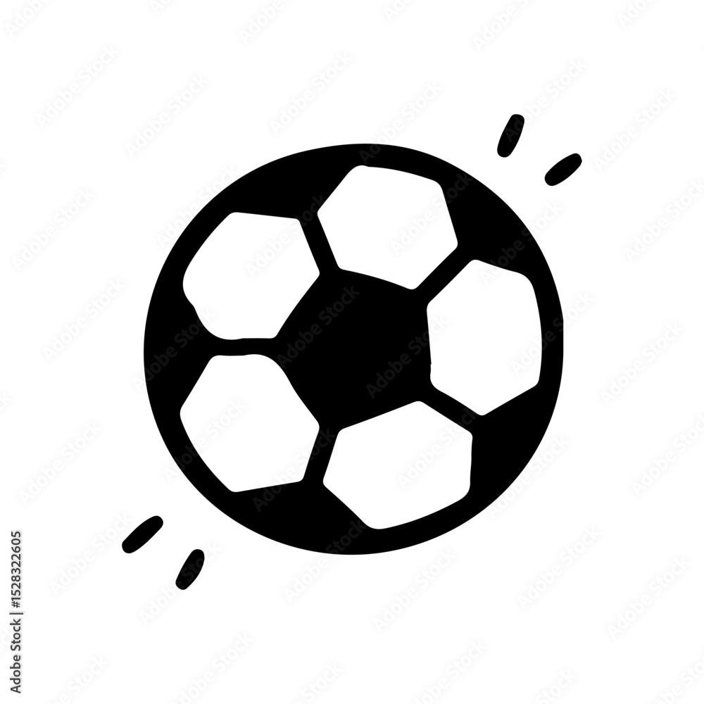 Obraz premium Dynamic soccer ball vector illustration, perfect for sports design, posters, and team branding. Modern black-and-white pattern, ideal for football enthusiasts and graphic projects.