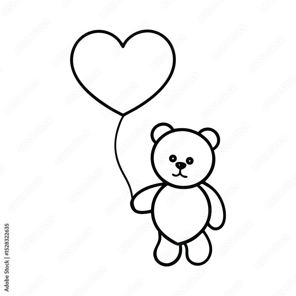 Obraz premium teddy bear with heart